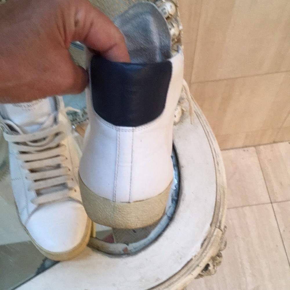 YSL Saint Laurent White High-Top Sneakers - Picture 7 of 8